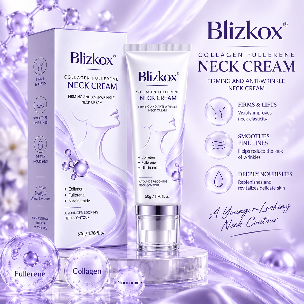🧠👩‍🔬 Blizkox® All-Over Firming Cream for Face, Neck & Body – Helps Smooth, Firm & Brighten – Made in an ISO 22716-Certified Facility – 70% OFF + 🎁 Free Derma Roller