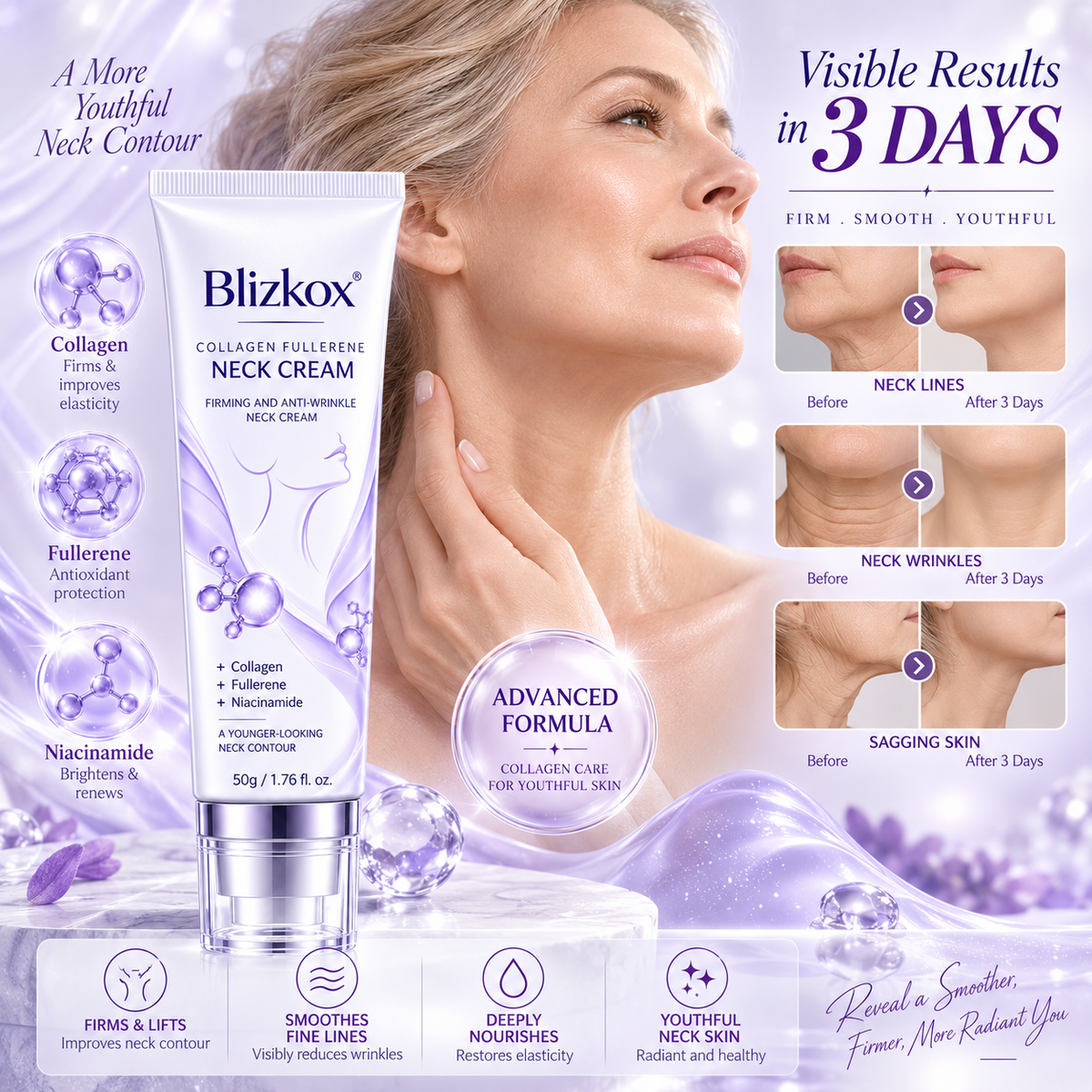 🧠👩‍🔬 Blizkox® All-Over Firming Cream for Face, Neck & Body – Helps Smooth, Firm & Brighten – Made in an ISO 22716-Certified Facility – 70% OFF + 🎁 Free Derma Roller
