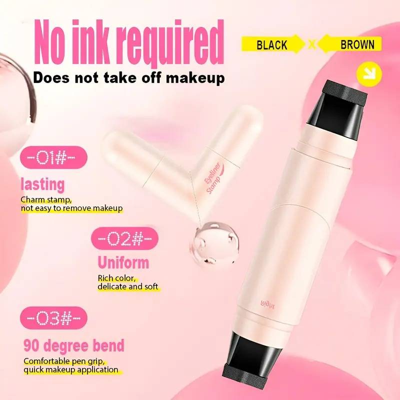 🎁Last Day Buy 1 Get 1 Free💖Rotating Eyeliner Stamp Pen – Dual-Head Design with Wing Stamp